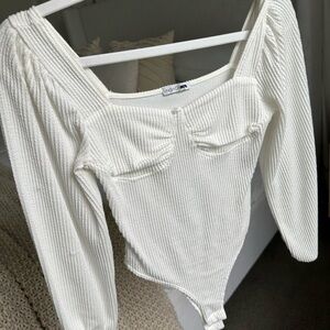 White Knit Bodysuit